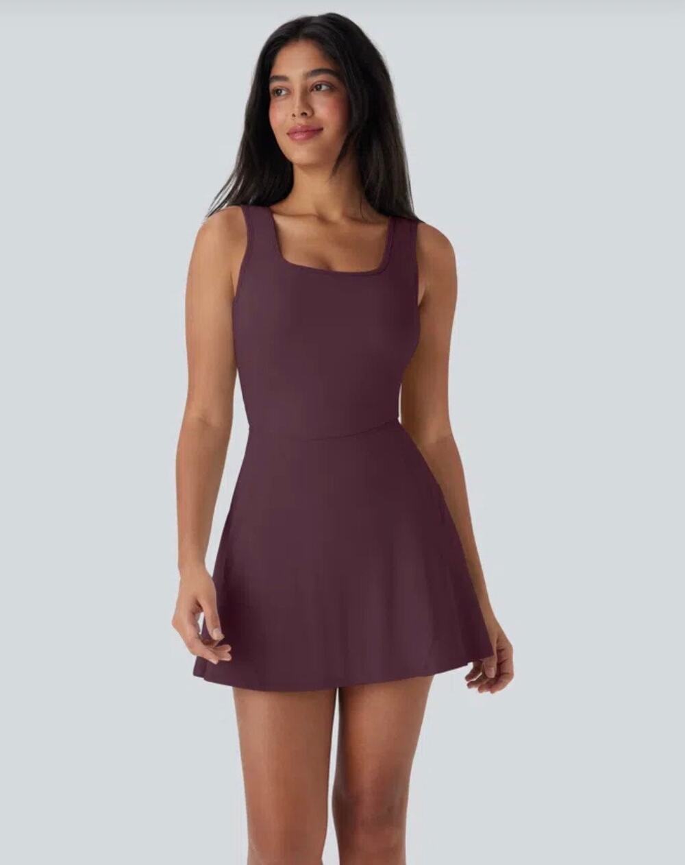 Halara SoftlyZero Airy U-Neck 2-in-1 Pocket Mini Active Dress M NWT